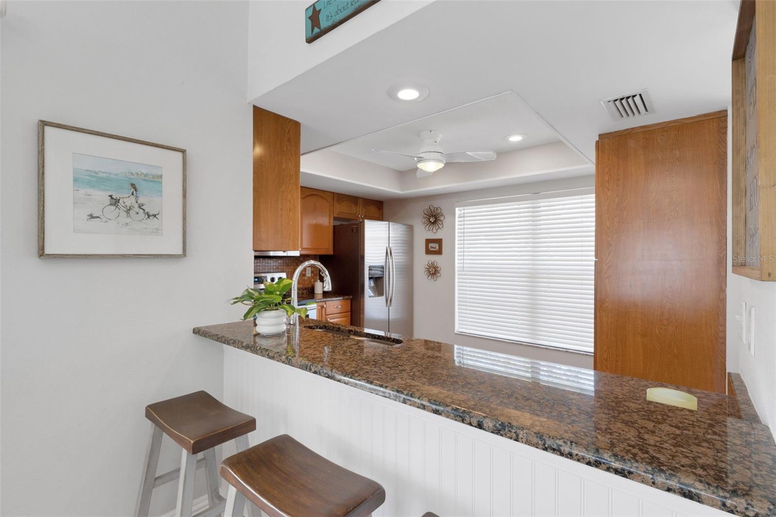 kitchen with recessed lightening