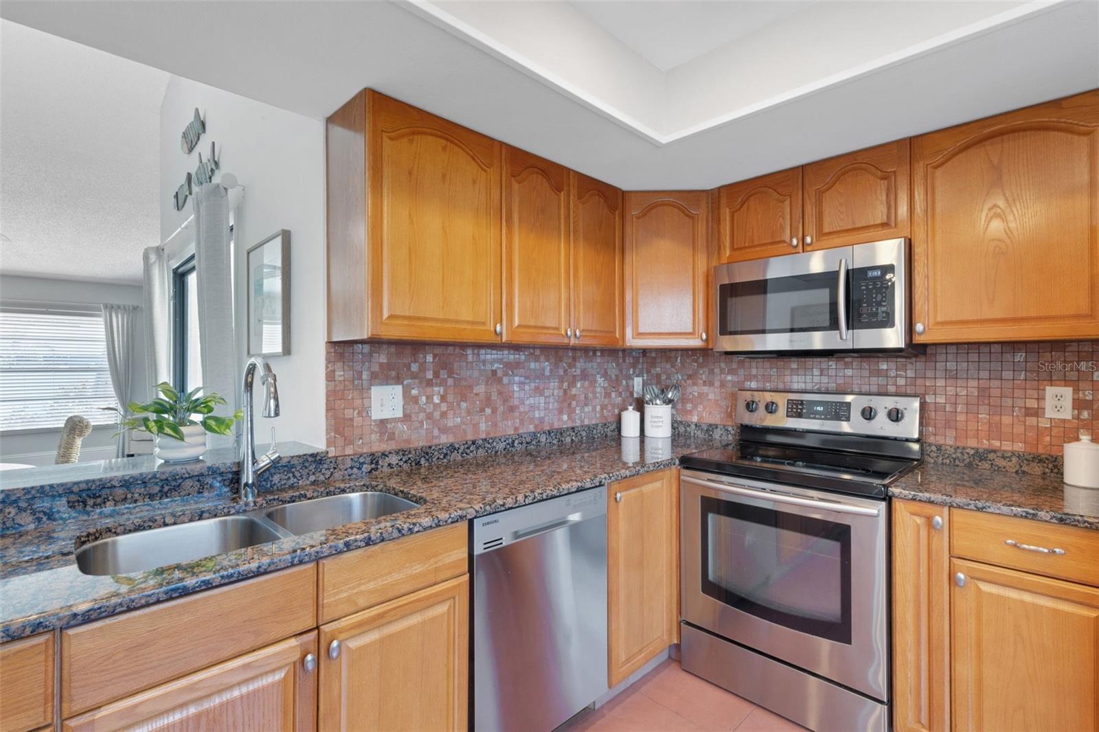 Granite with Stainless Steel appliances