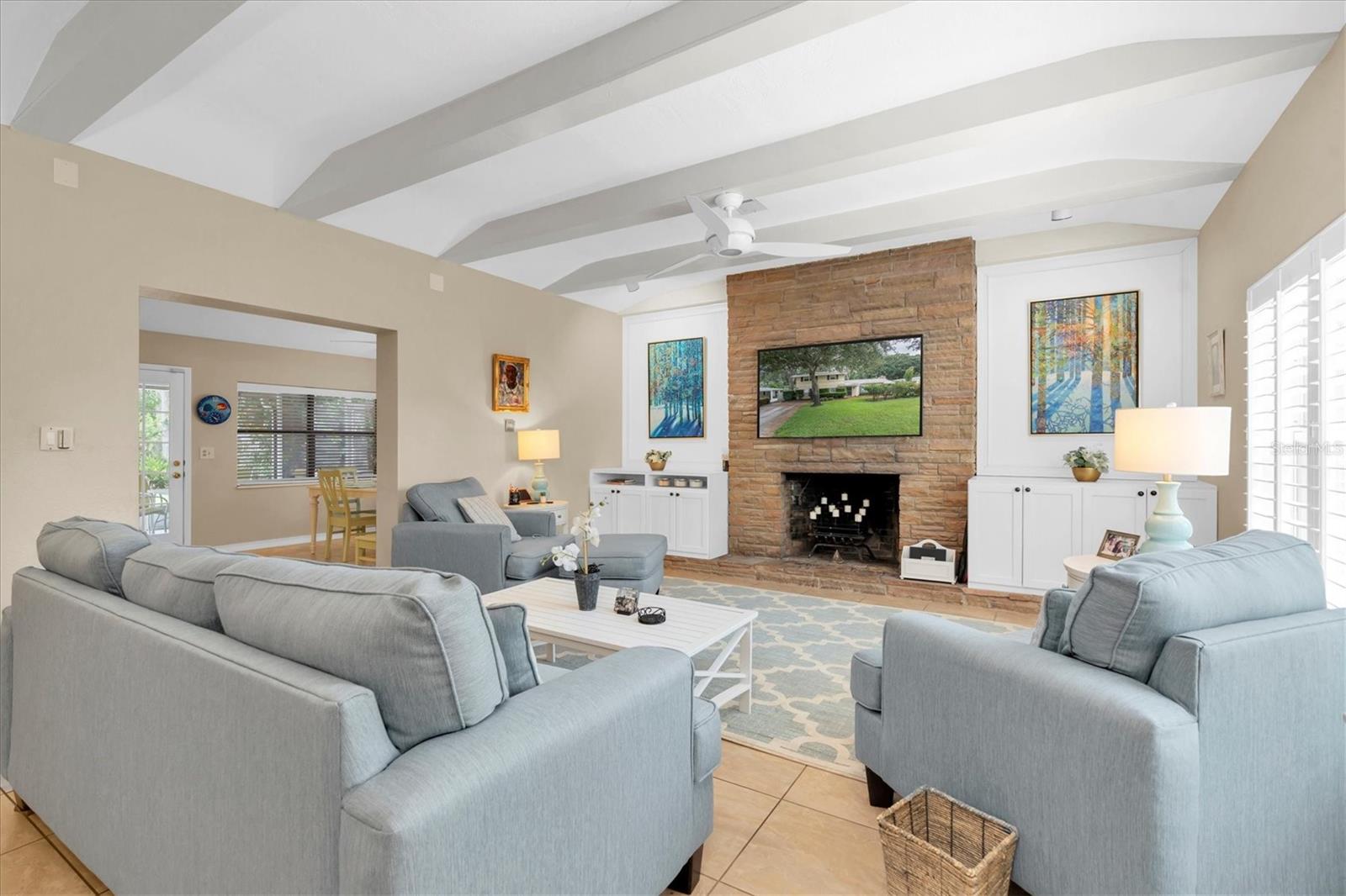 Living Room flows nicely to the Kitchen and outdoor living spaces