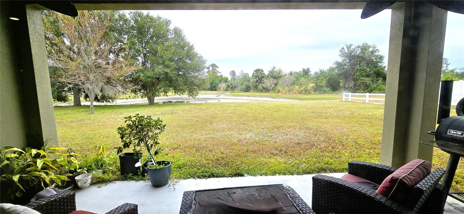 patio overlooking pond