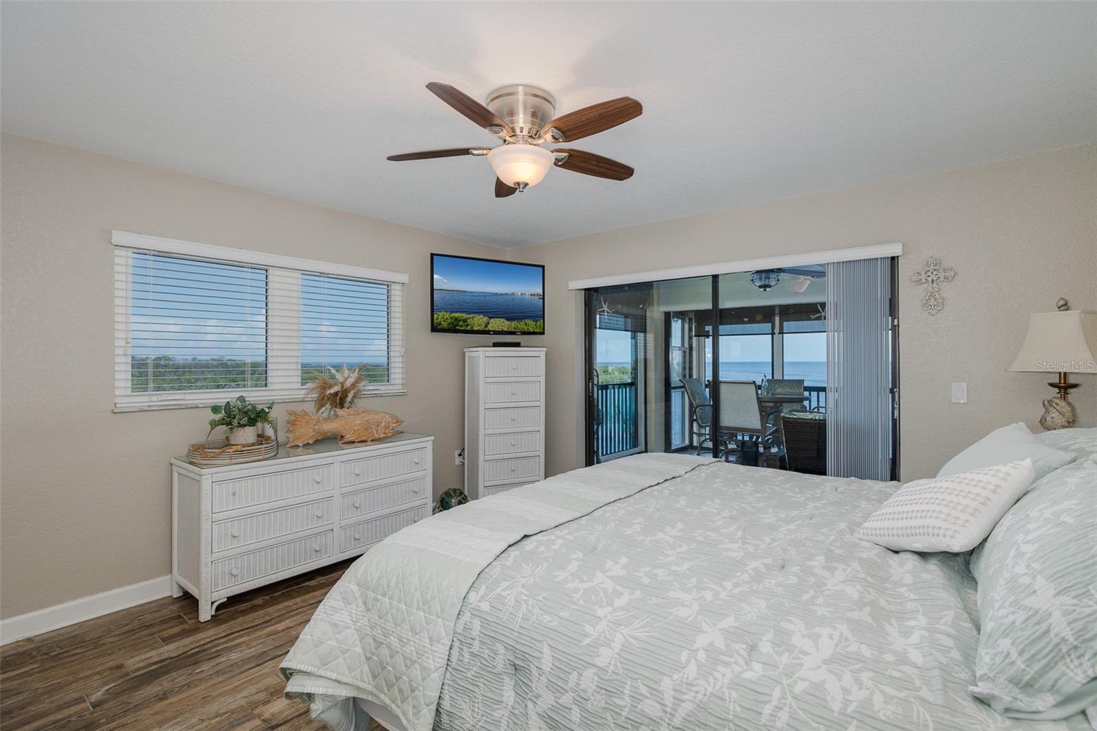 Primary bedroom with stunning Gulf views