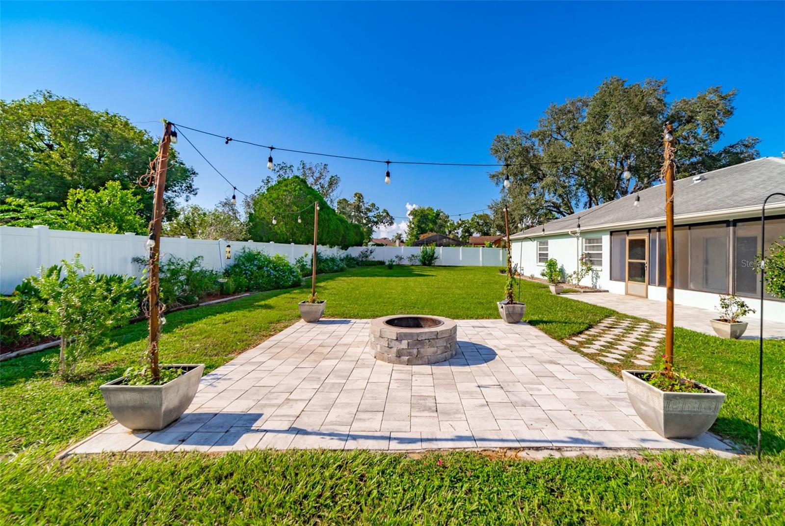 Brick Patio with Fire Pit