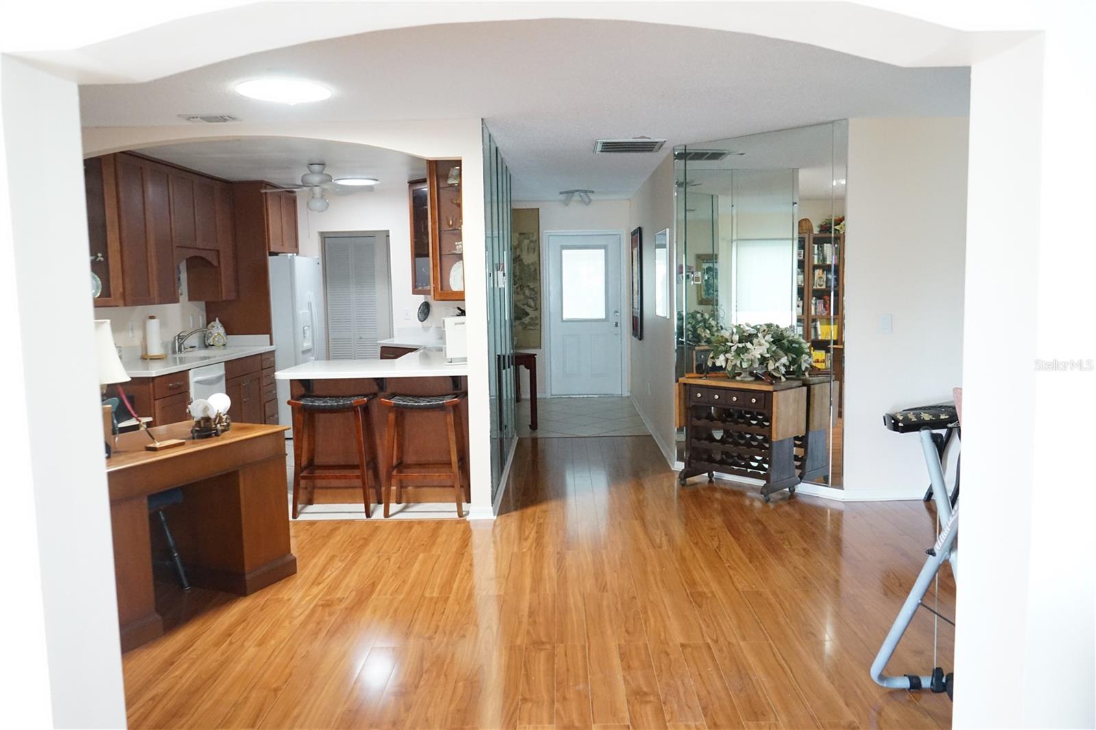 view into house from living room