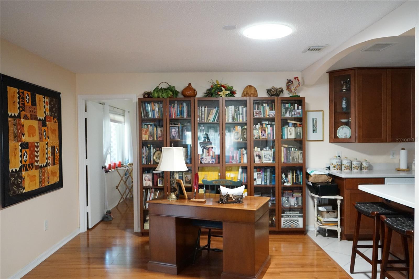 breakfast area next to kitchen being used an an office area