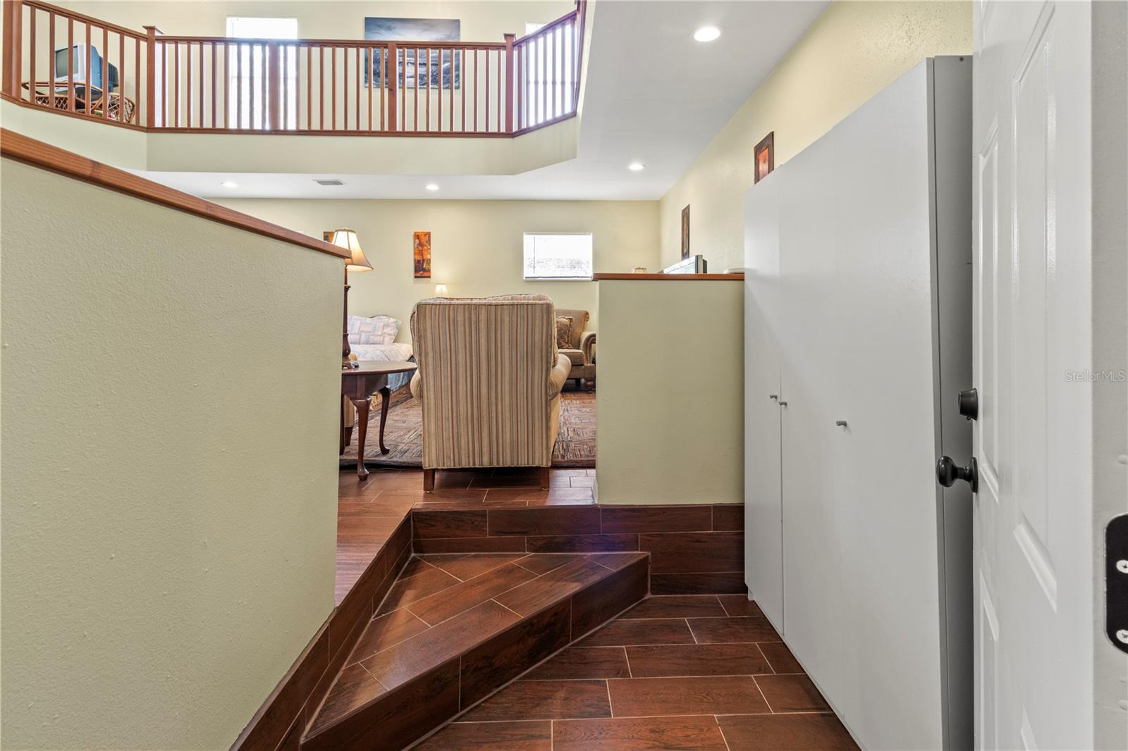 2 steps up into addition. This could be the primary ensuite, in-law suite or a rental unit.