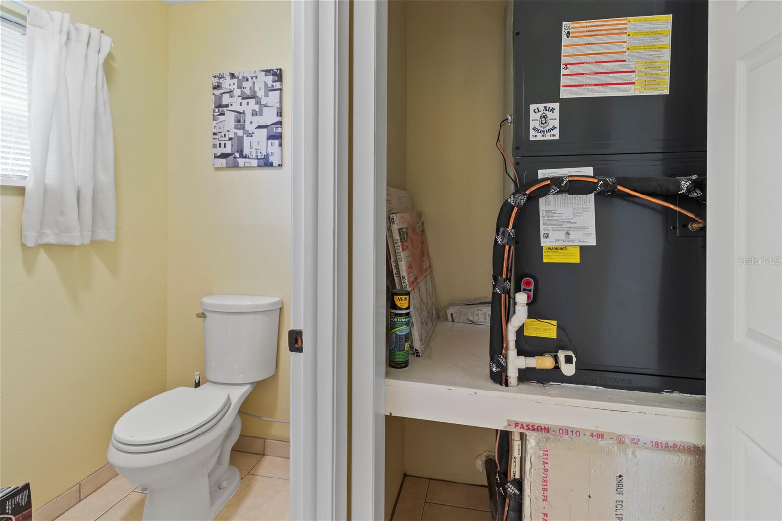 Addition bathroom with Addition a/c in the hallway.