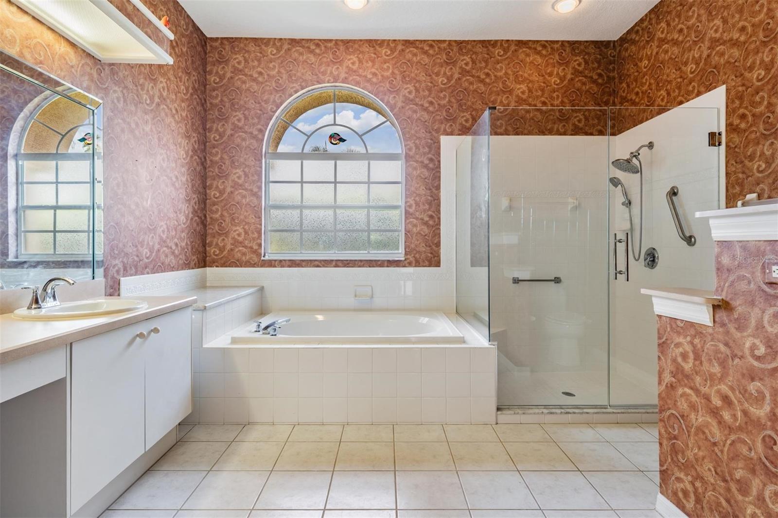 A tub for soaking and step-in shower