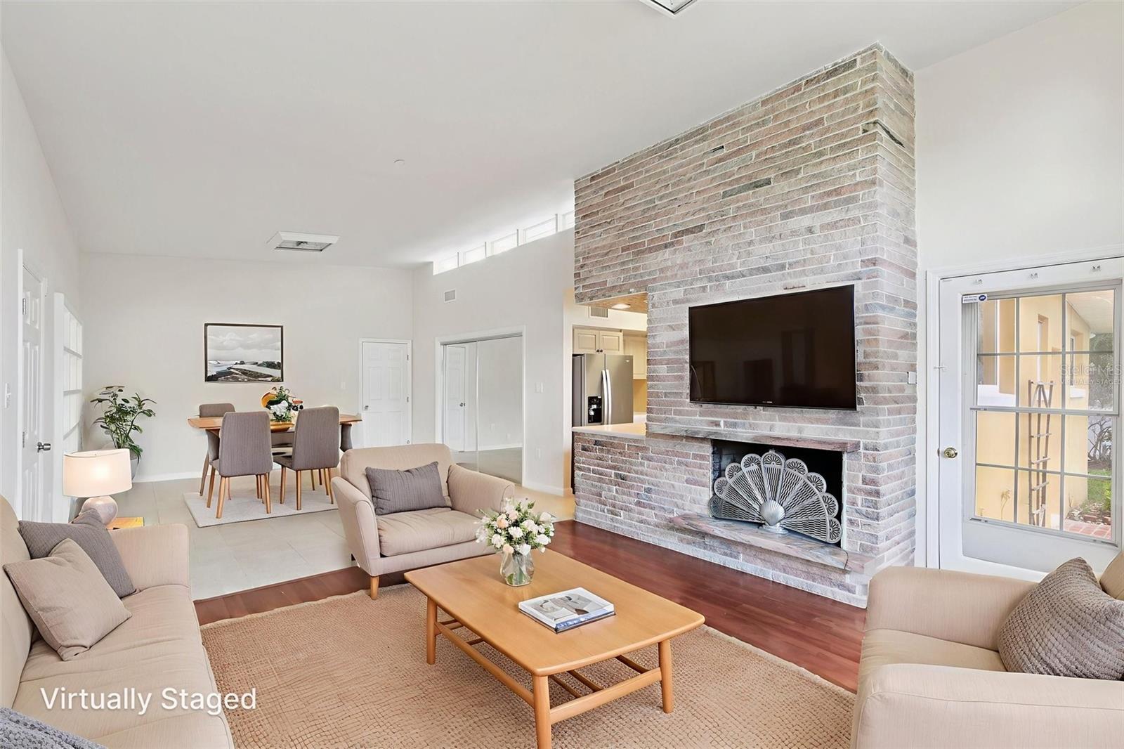 virtually staged great room