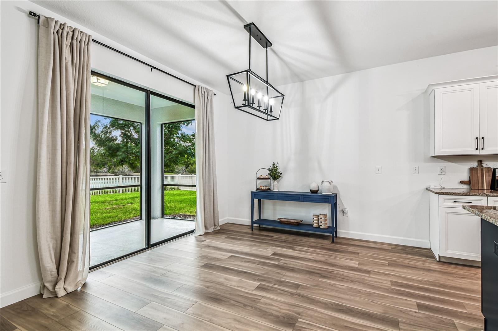 In kitchen dining area
