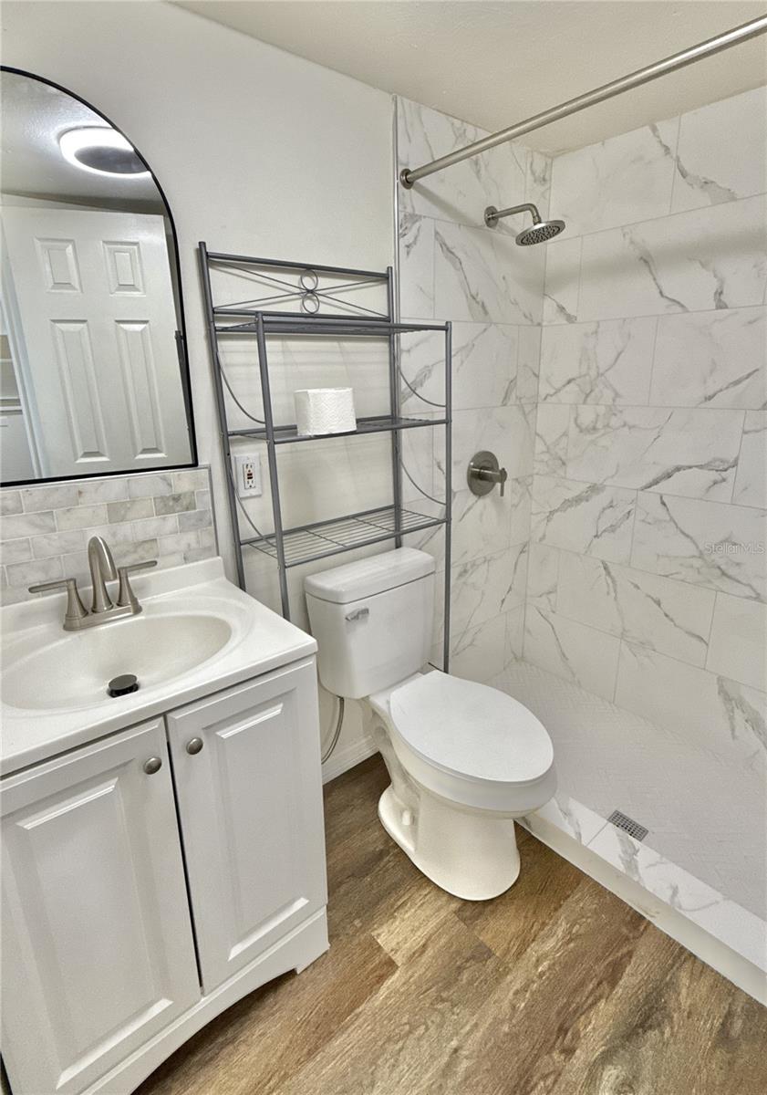 Bath in studio apartment