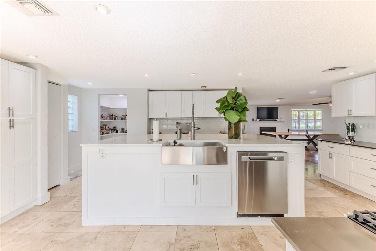 Large Island with Quartz Counters