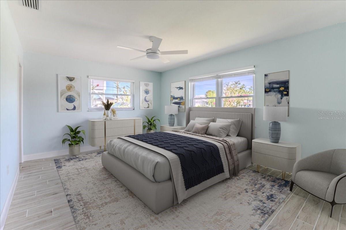 Virtually Staged Primary Bedroom