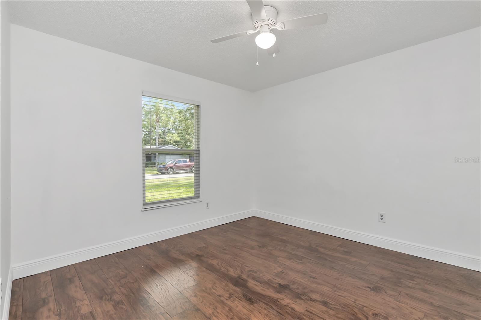 Third bedroom, view outside through window