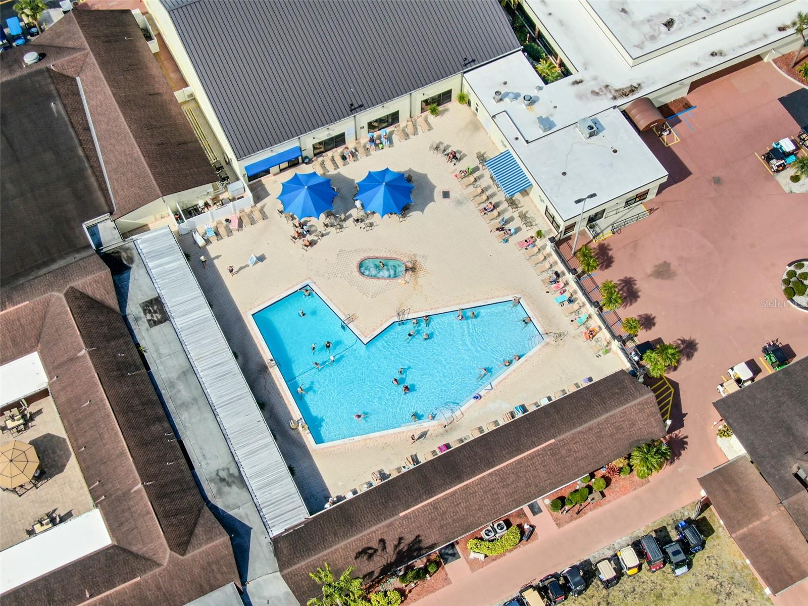 Closer look at the outdoor pool in the North campus.