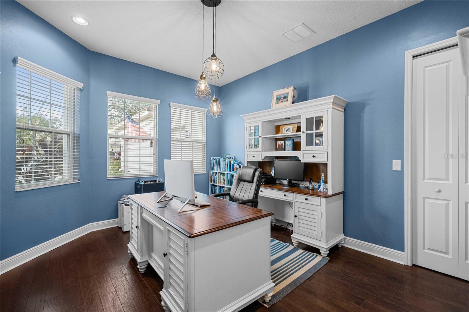 Office with view of front of the house