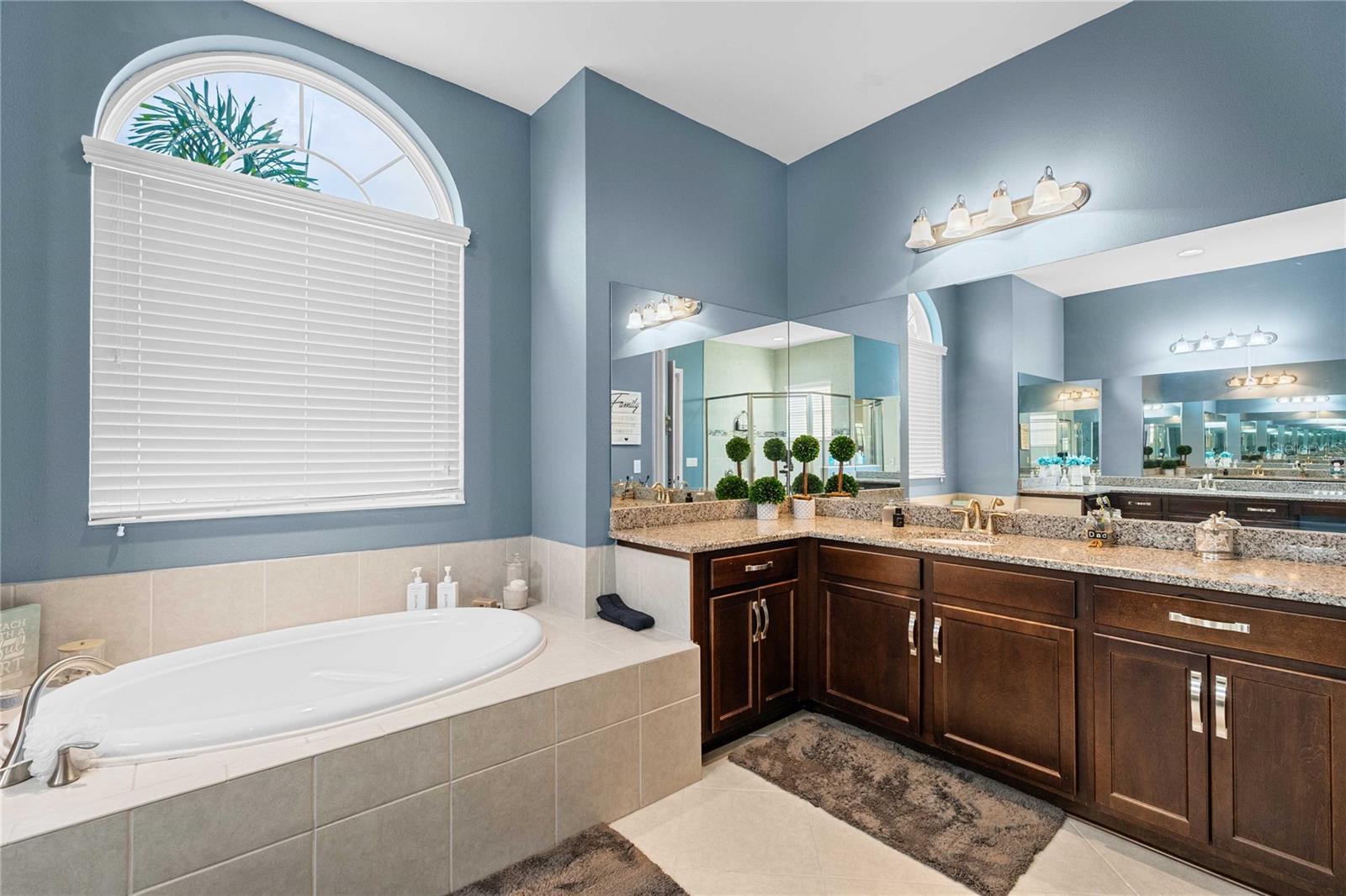 Primary bathroom with seperate sinks