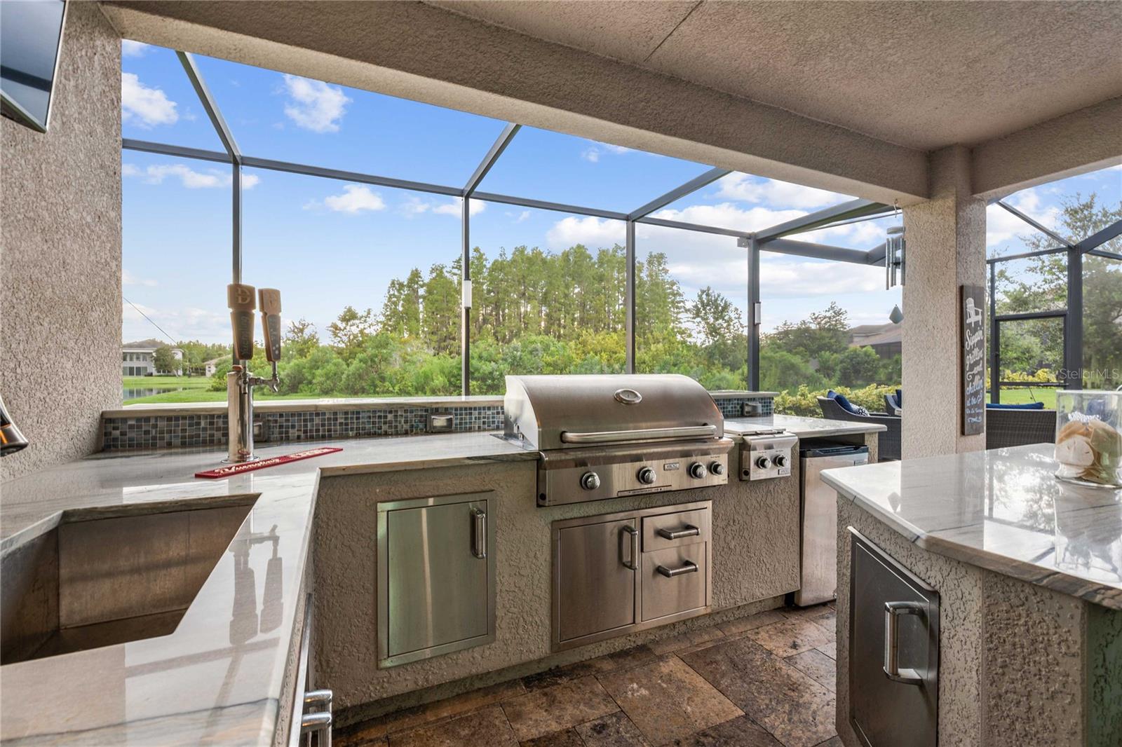Outdoor kitchen with grill