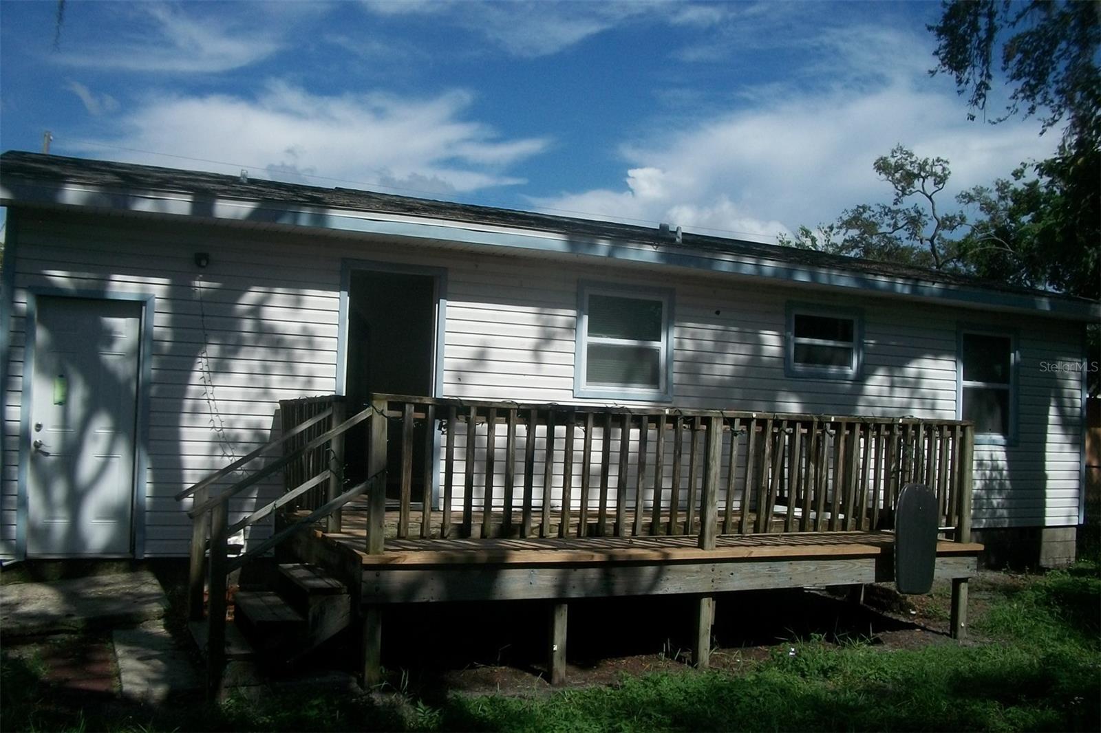 Another view of backyard deck