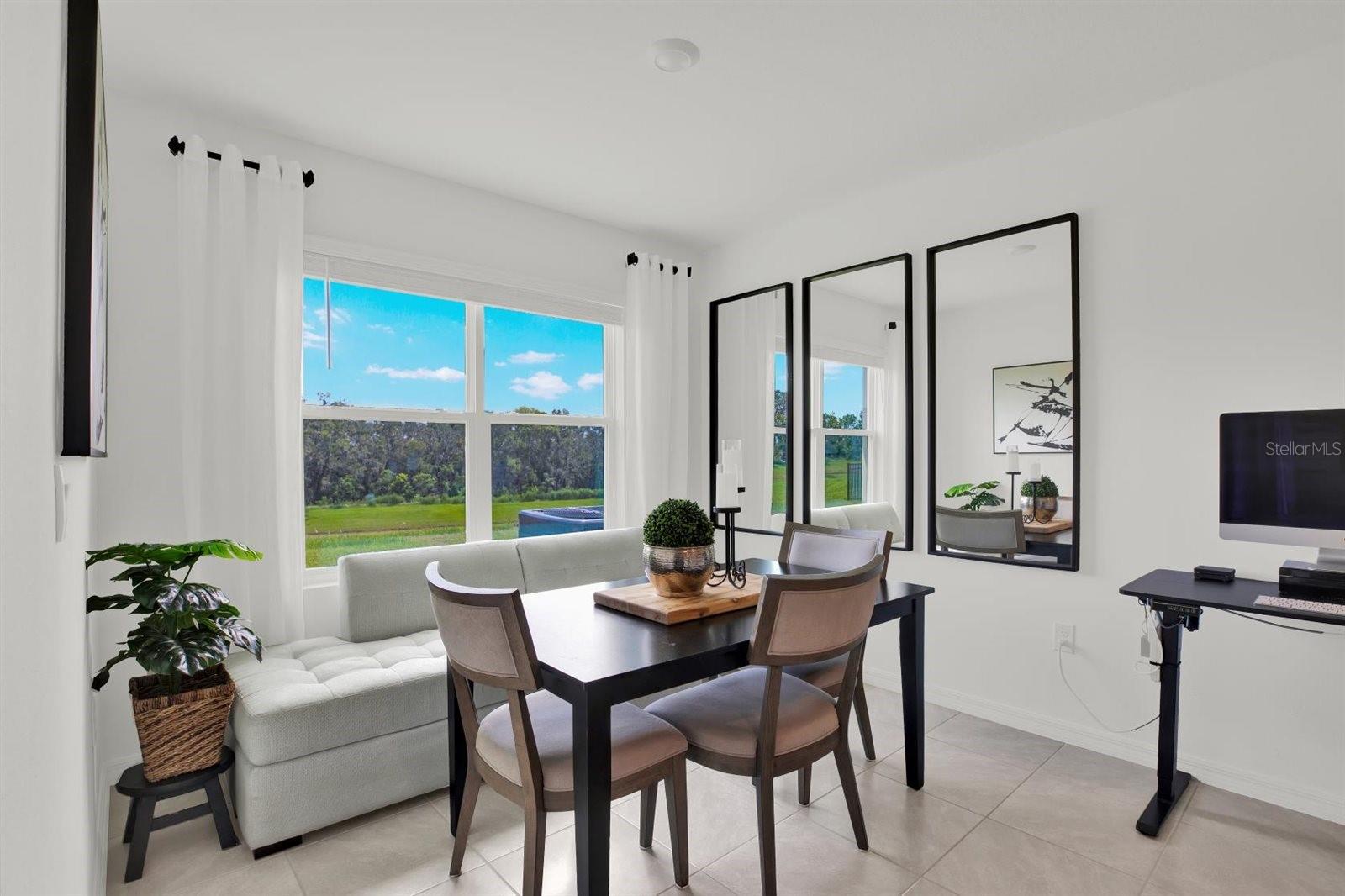 Lots of natural light in the dining area