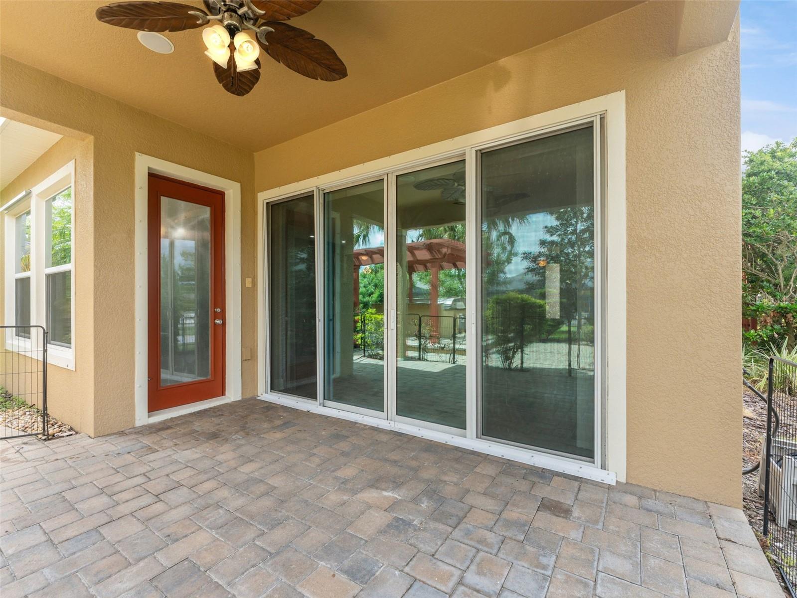 Covered Back Deck with Paved Brick!