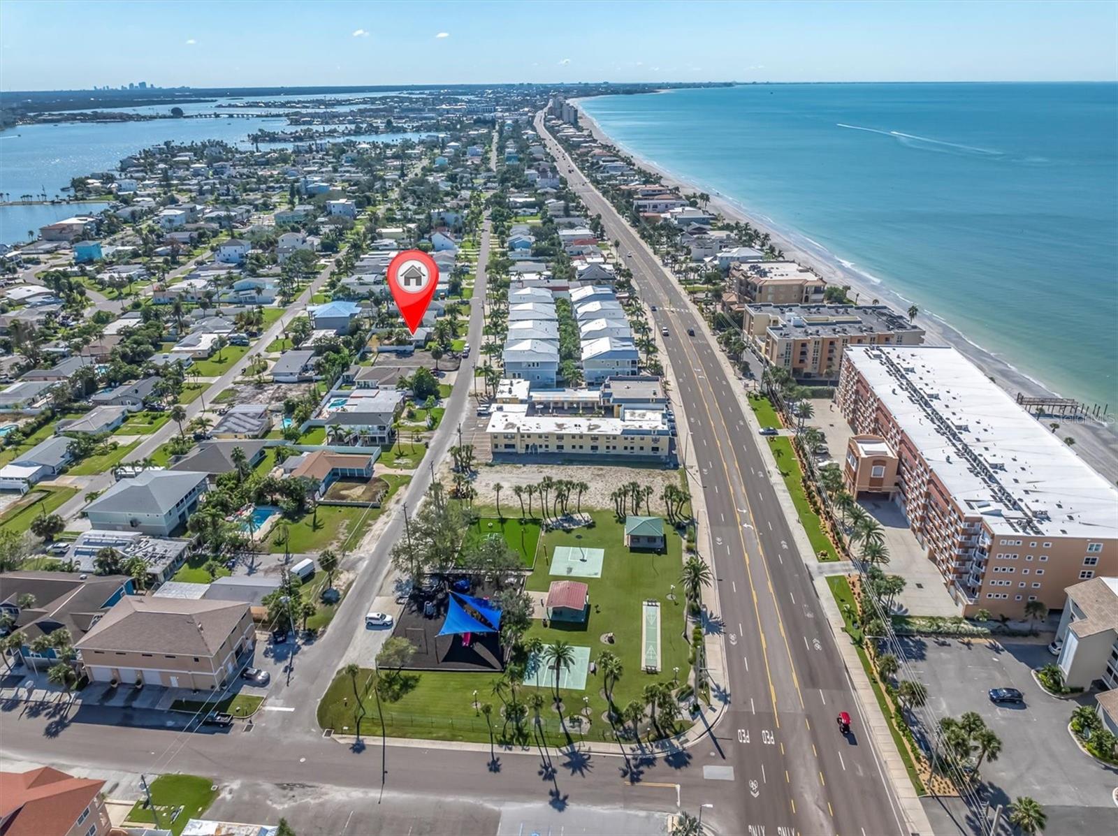 Close to beach playground complete with adult option for exercise