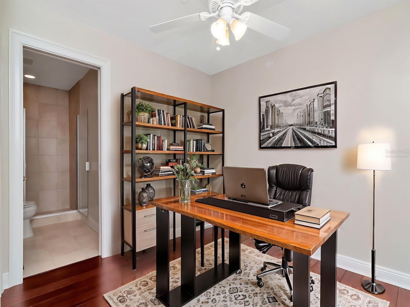 Virtually staged.  Home Office/Bedroom #2