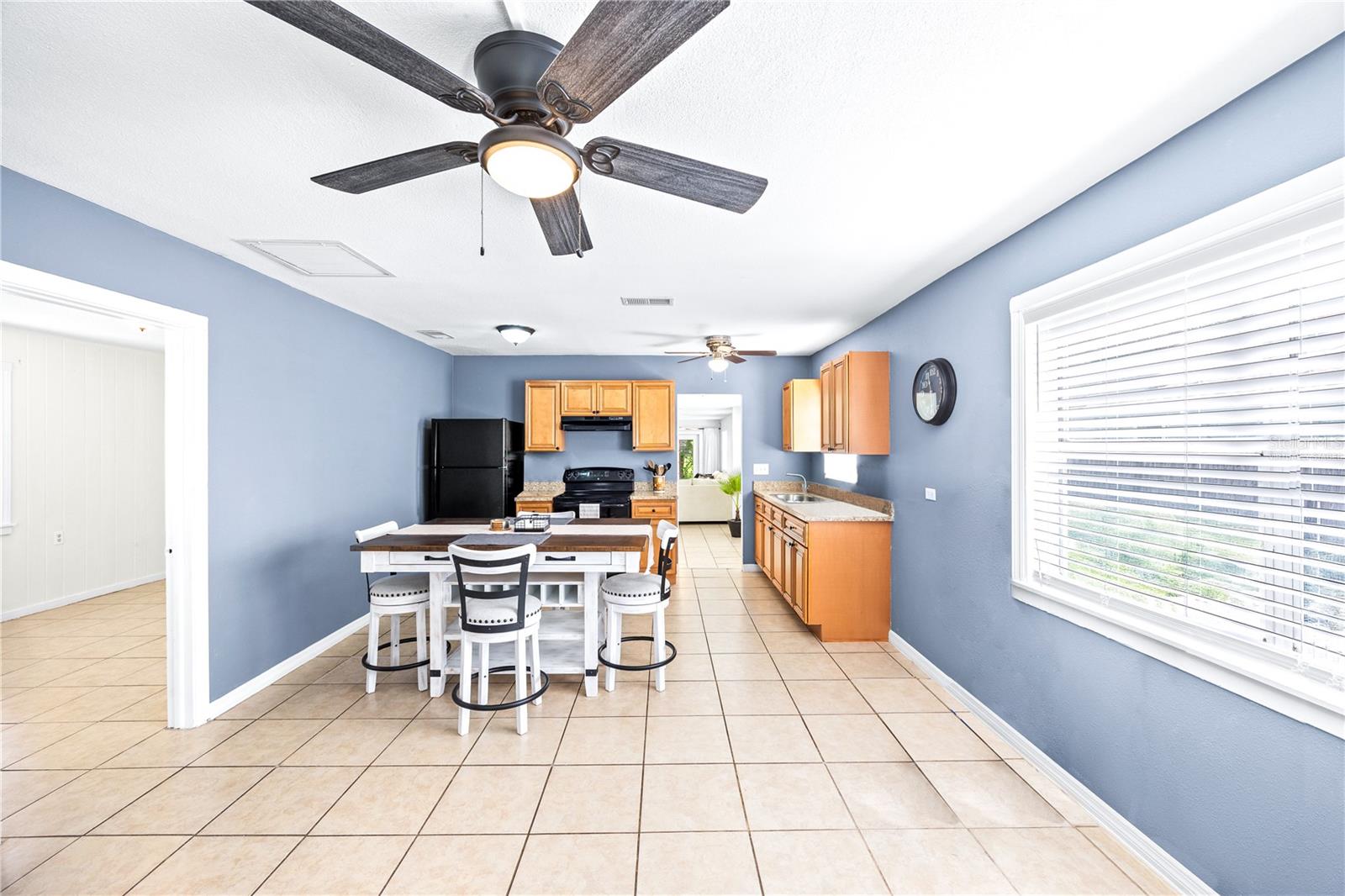 Large Kitchen and Dining Area. Virtually staged.