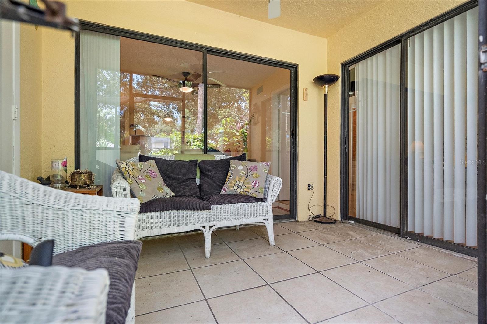 Screened back patio