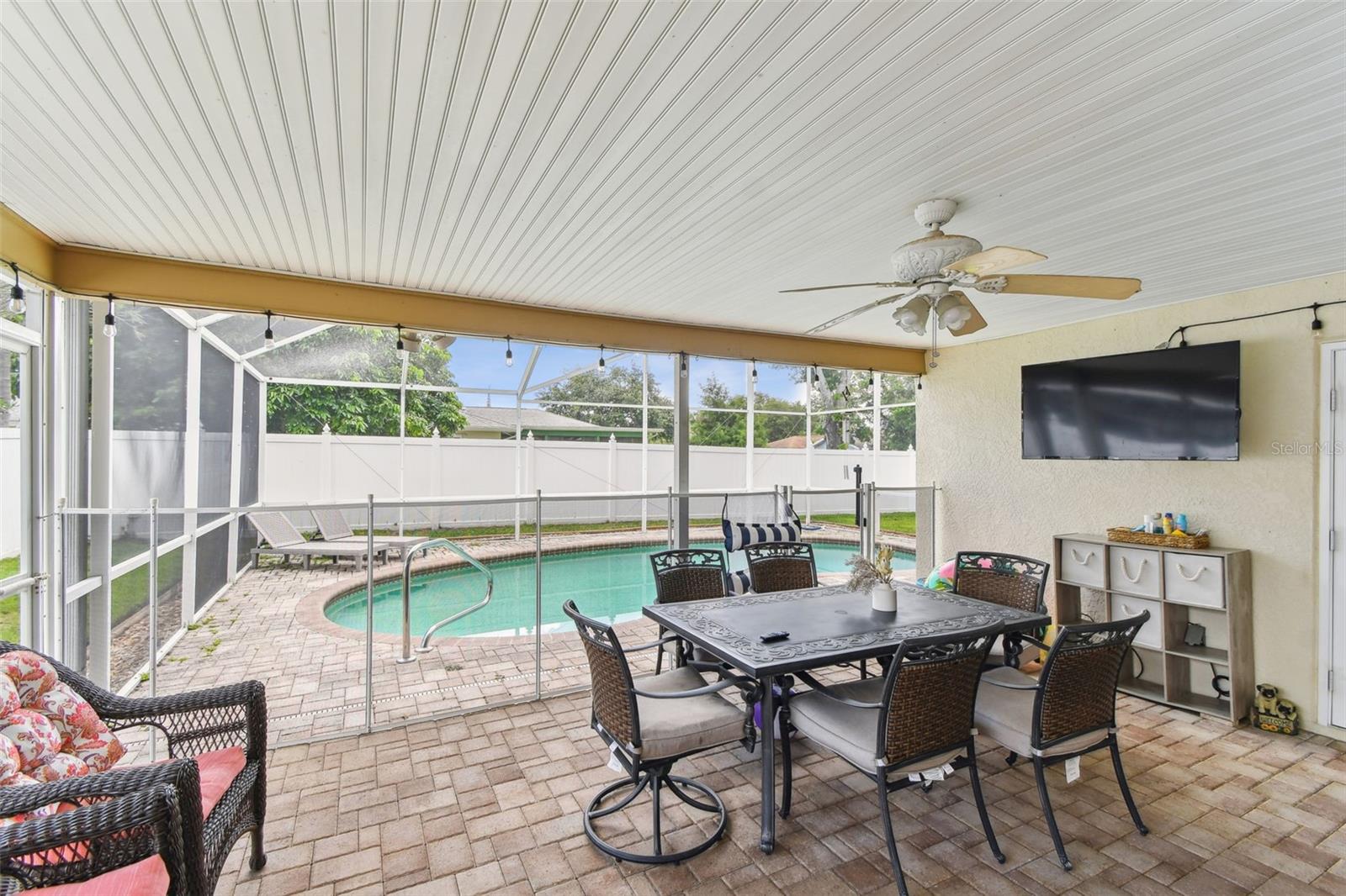 Large lanai and pool area