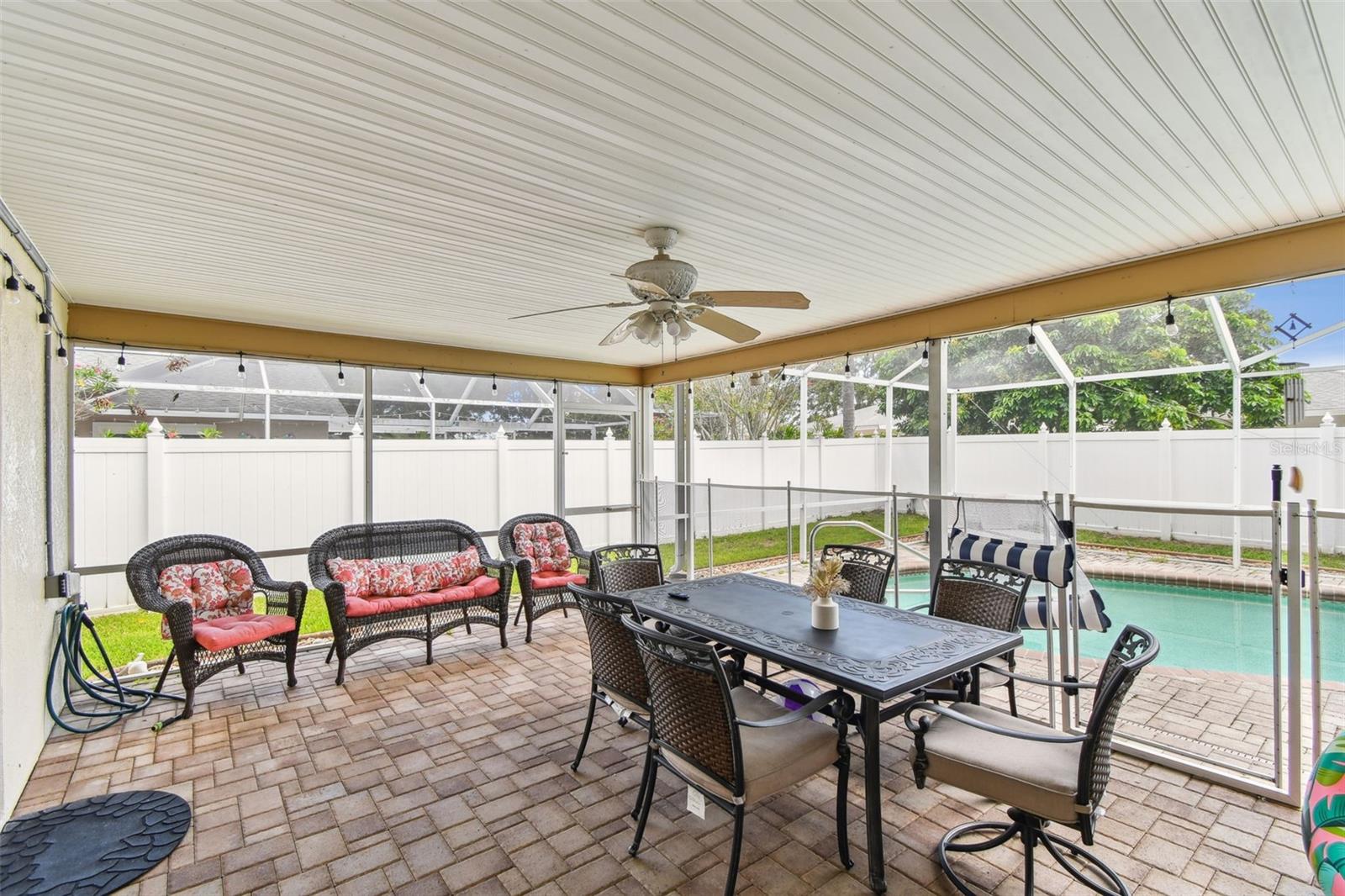 Large lanai and pool area