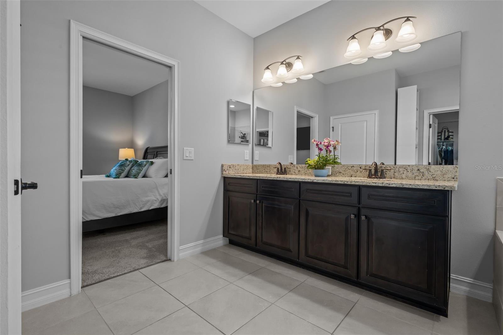 Primary bathroom with double sinks