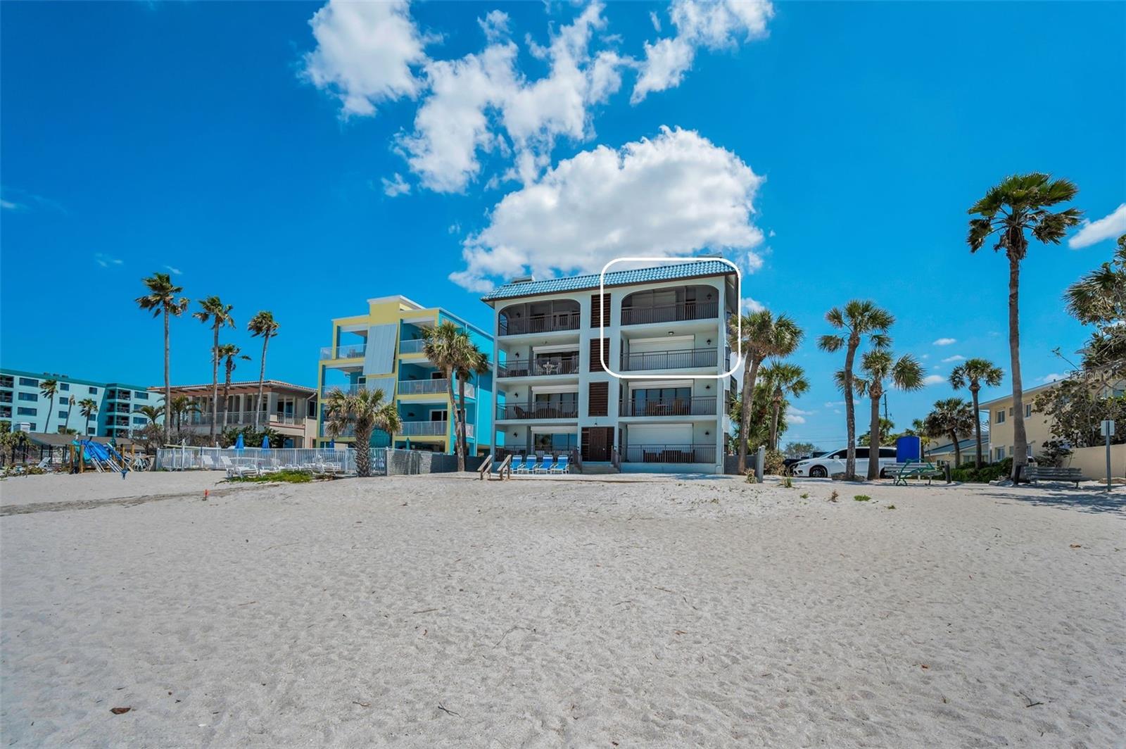 ... Beach Trail Villas - Direct Gulf Front Complex -  PH Unit # 5 controls the Two Top Floors on Right side of Complex  ( South side ) - Plus the Private 550 Sq Foot Rooftop Patio..