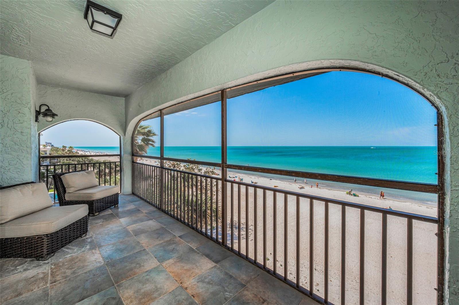 .. Indian Rocks Beach Runs about 3.5 Miles Along our Coast. Penthouse Views Runs about  3/4 Mile Up The Coast Line. View From  Master Bedroom Suite Looking South.