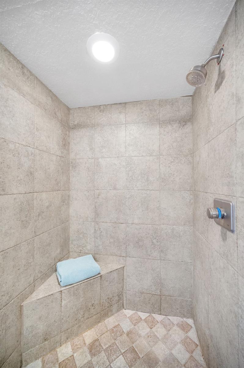 .. Master Suite Walk in Shower With Built in Bench For The Ladies.