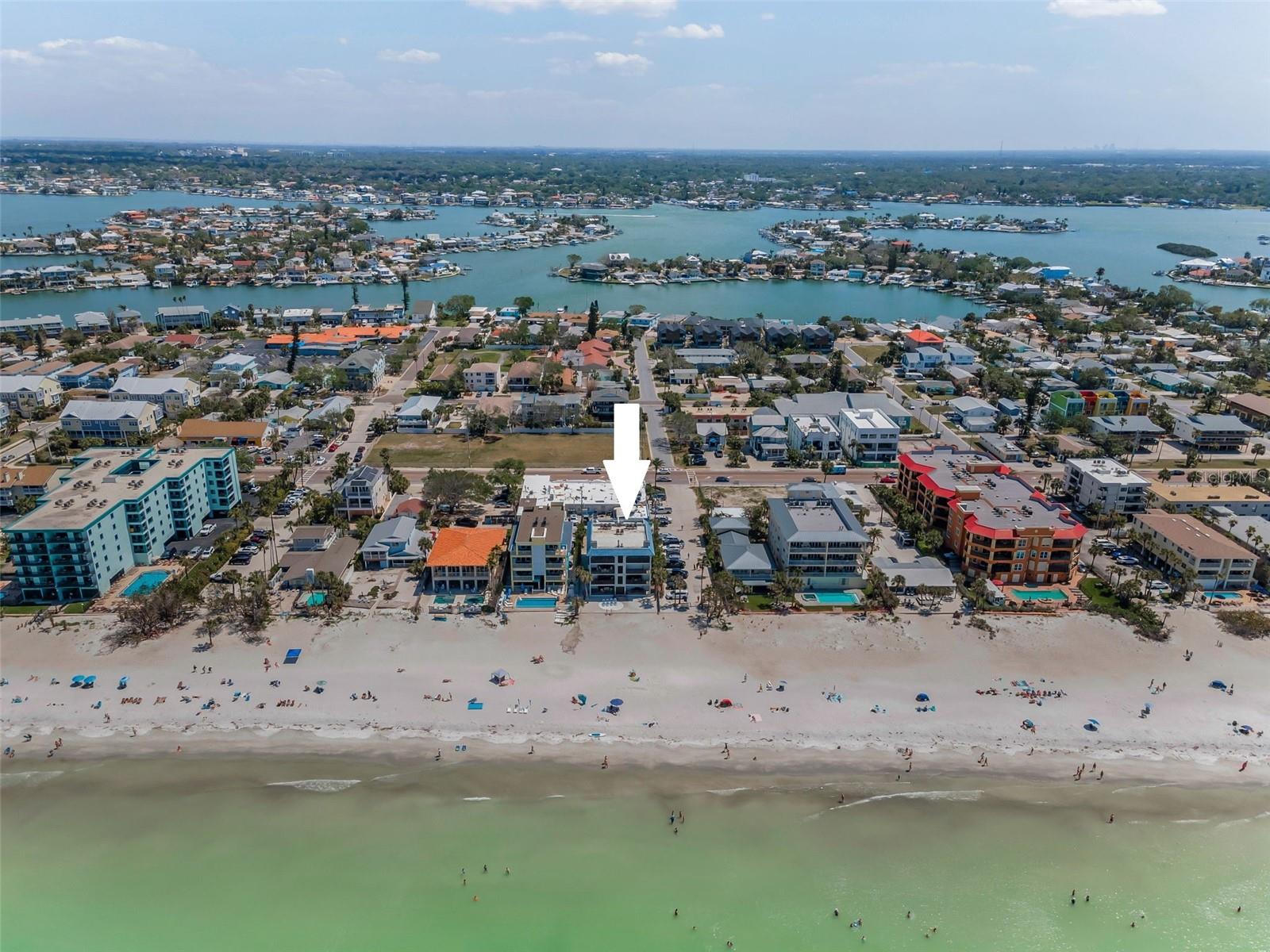 ... Aerial of Intracoastal Waterway as a Back Drop To 2300 Beach Trail.. You will See Sunrises From Private Roof Top Patio .. Wait To You See A Full Moon Arc Over The Complex At Night - The Roof Top View Will Be Fantastic..