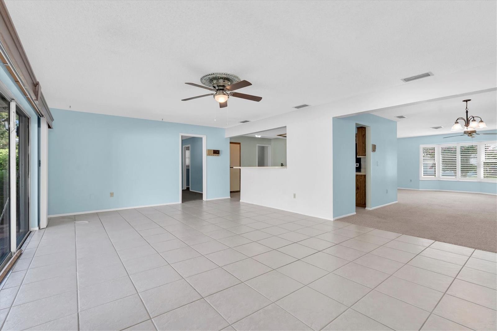 Family Room with Dining Room to the Right