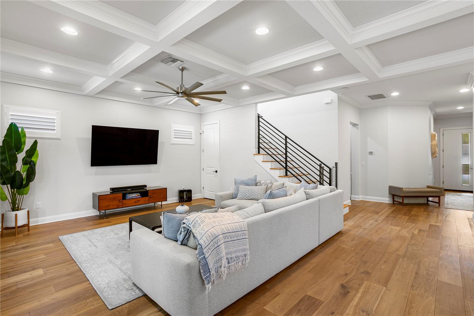 Beautiful coffered ceiling!