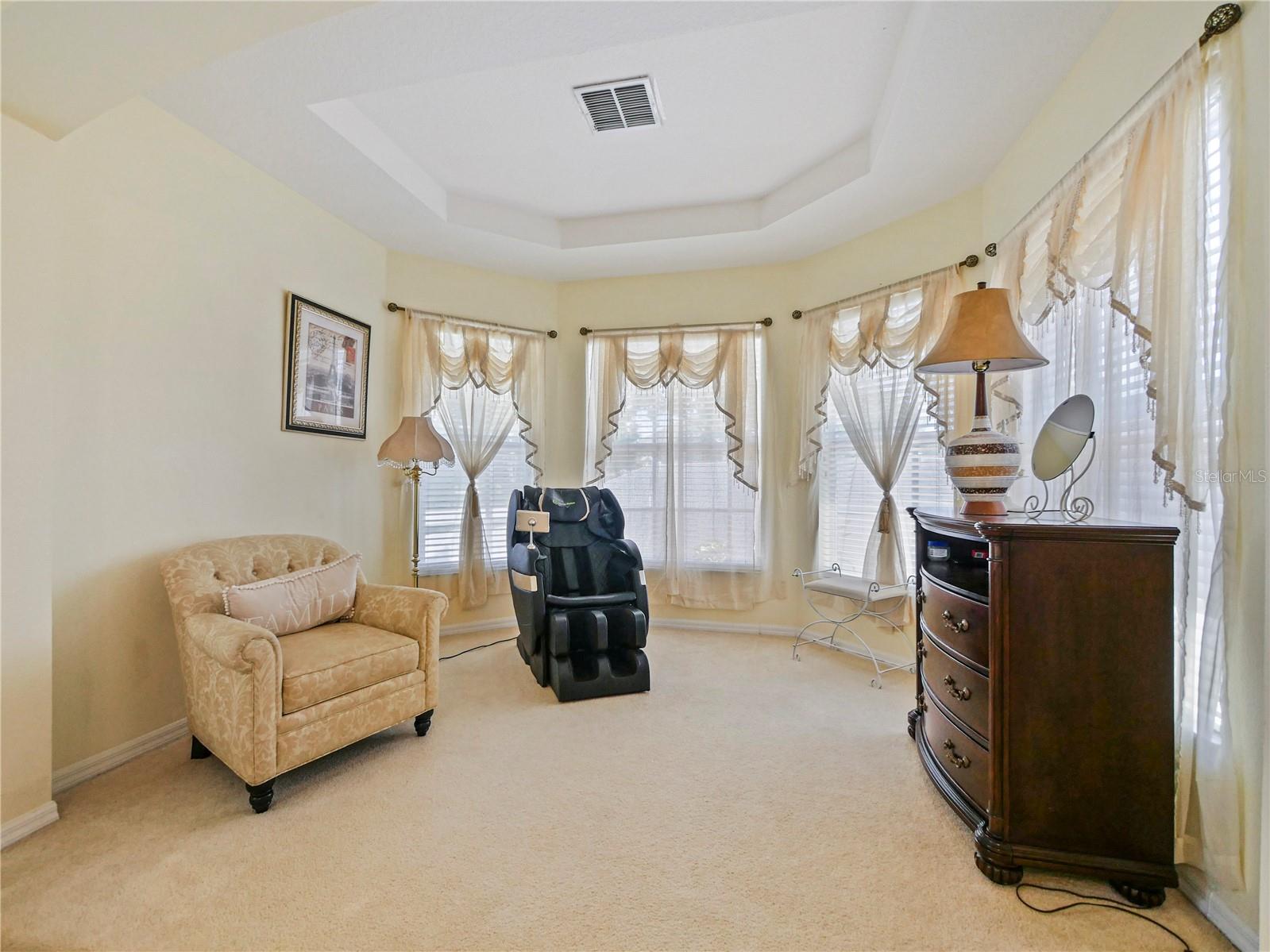Master Bedroom Reading Nook overlooking the Pool