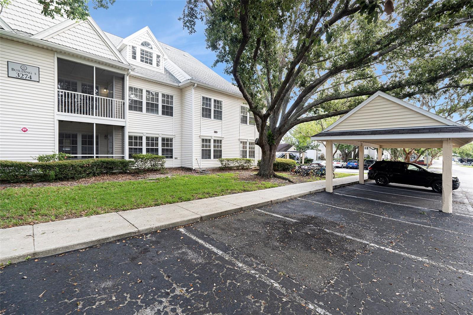 Building 5 - Plenty of parking and features a bike rack