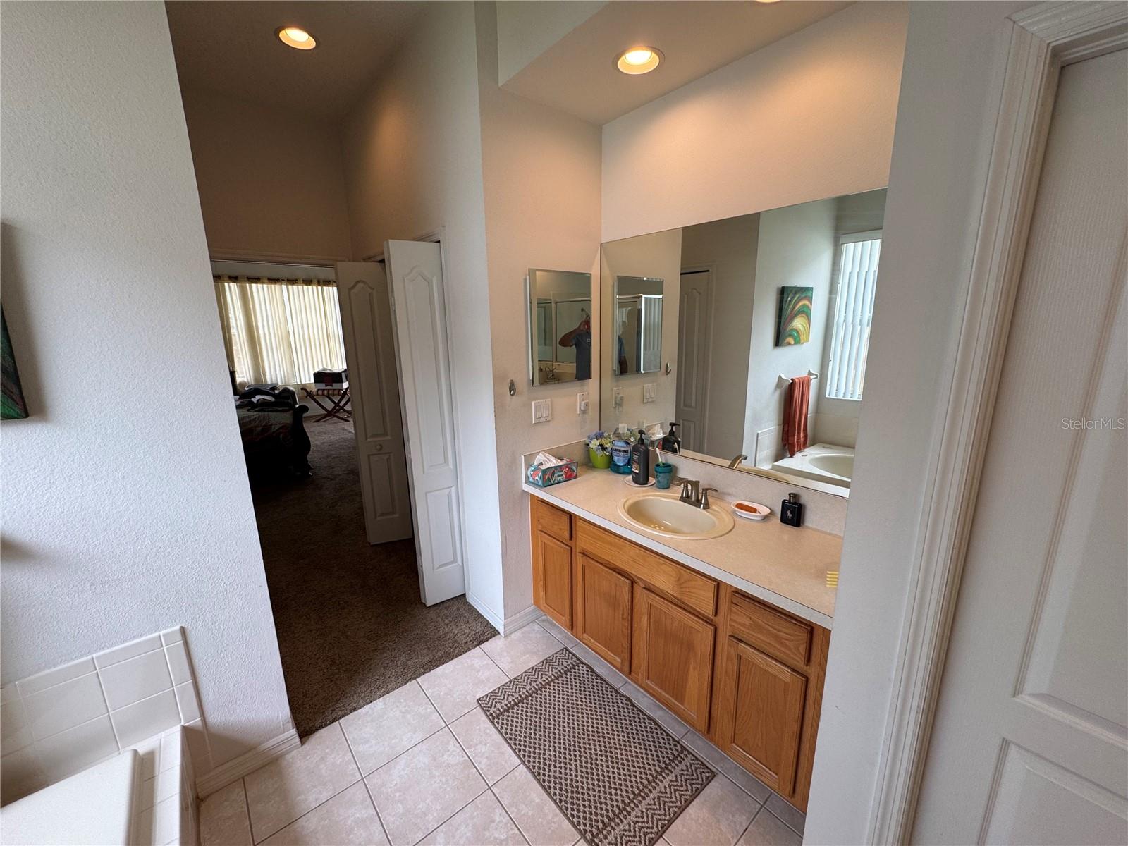 Dual vanities in master bath