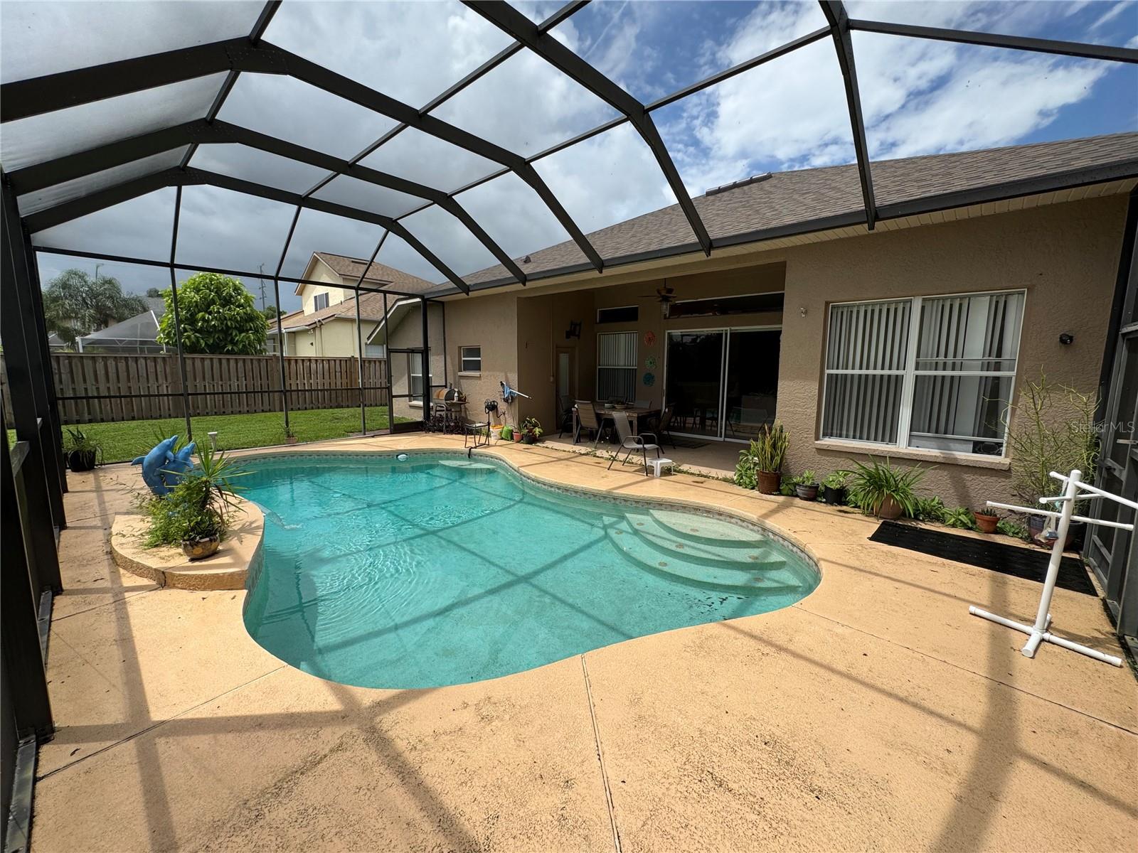 Perfectly sized pool with deck