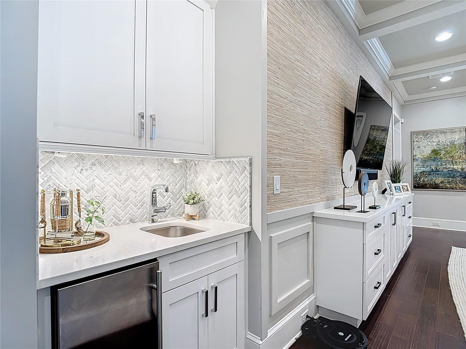 Wet Bar near the office and Living Room