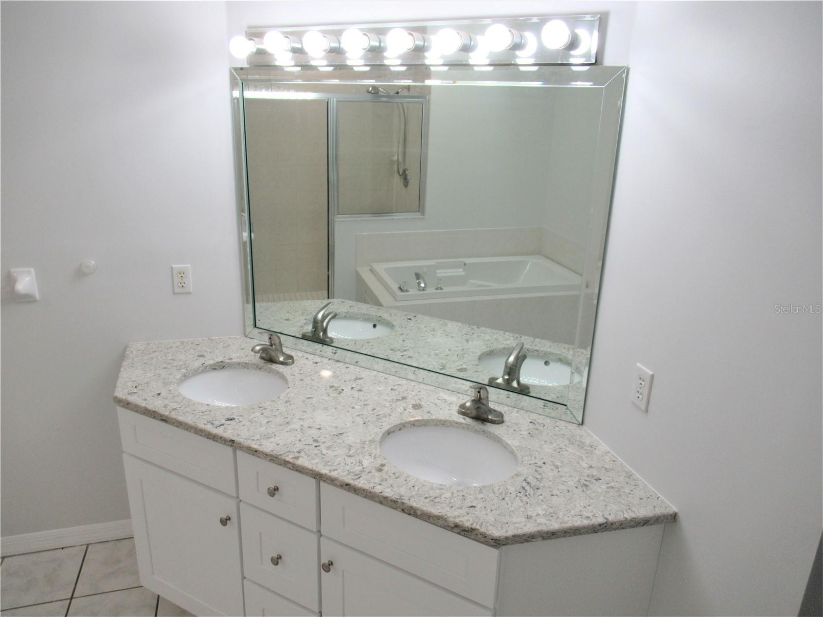 Primary bath dual sink vanity