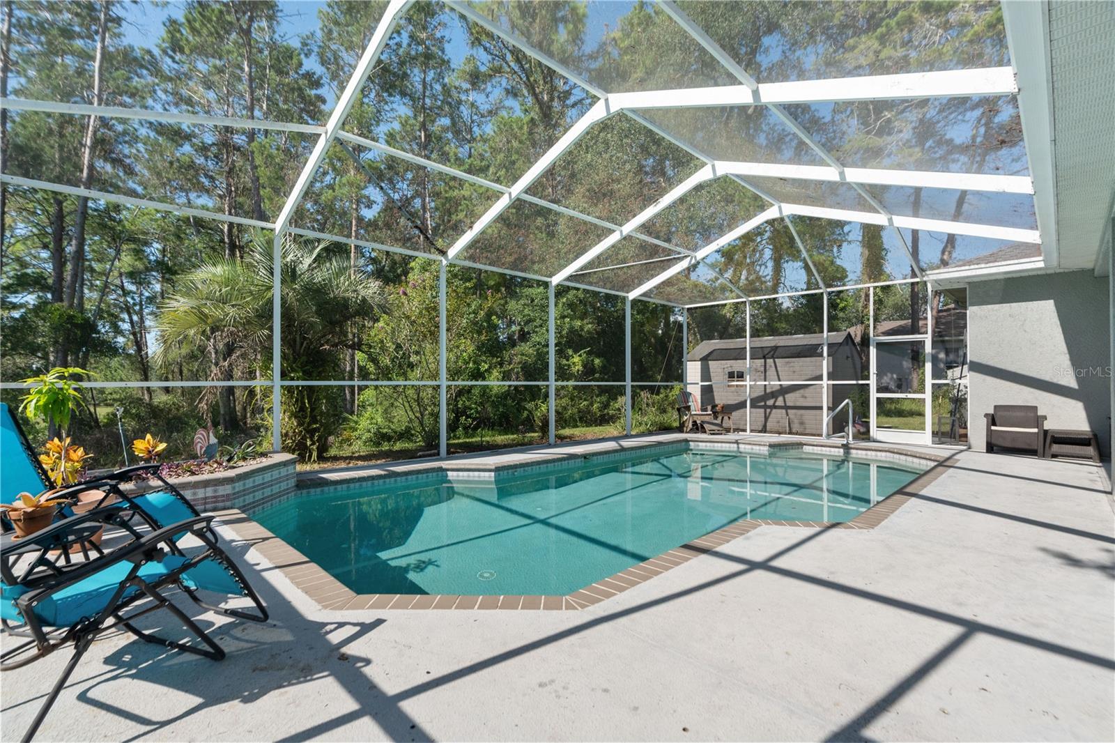 The deepest area in this salt water pool is 5 feet