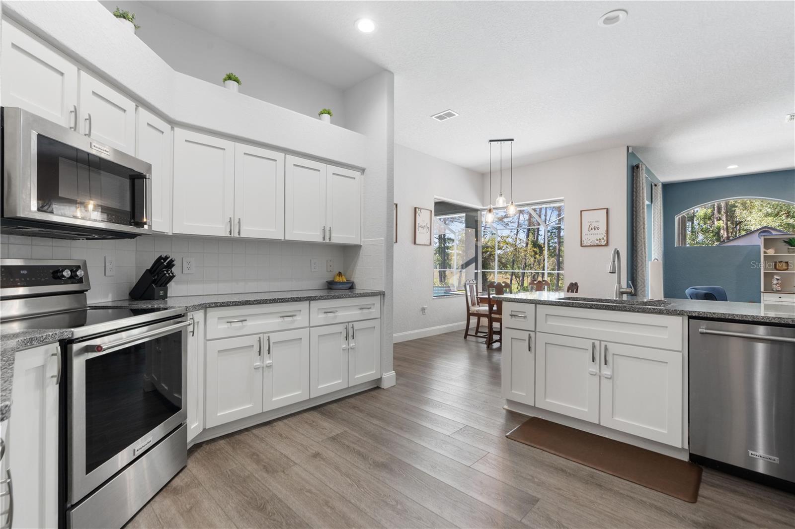 Lovely bright kitchen makes food preparation easier.
