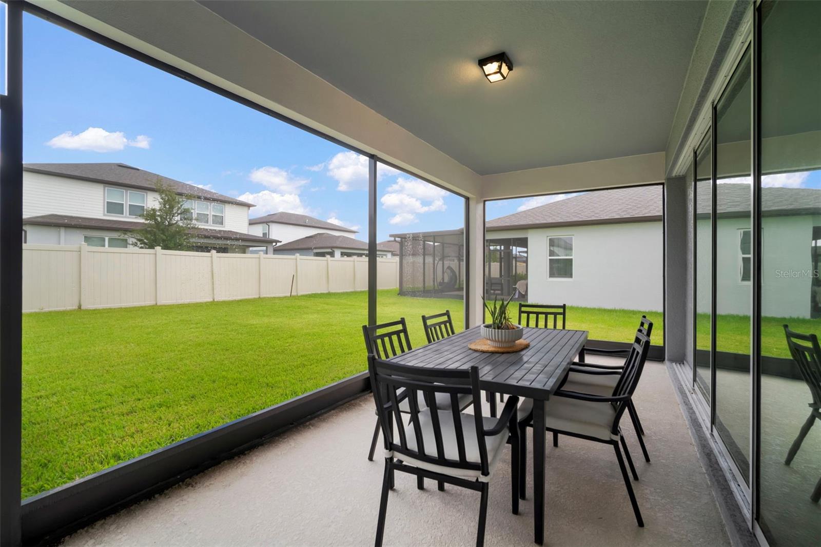 Covered, screened lanai