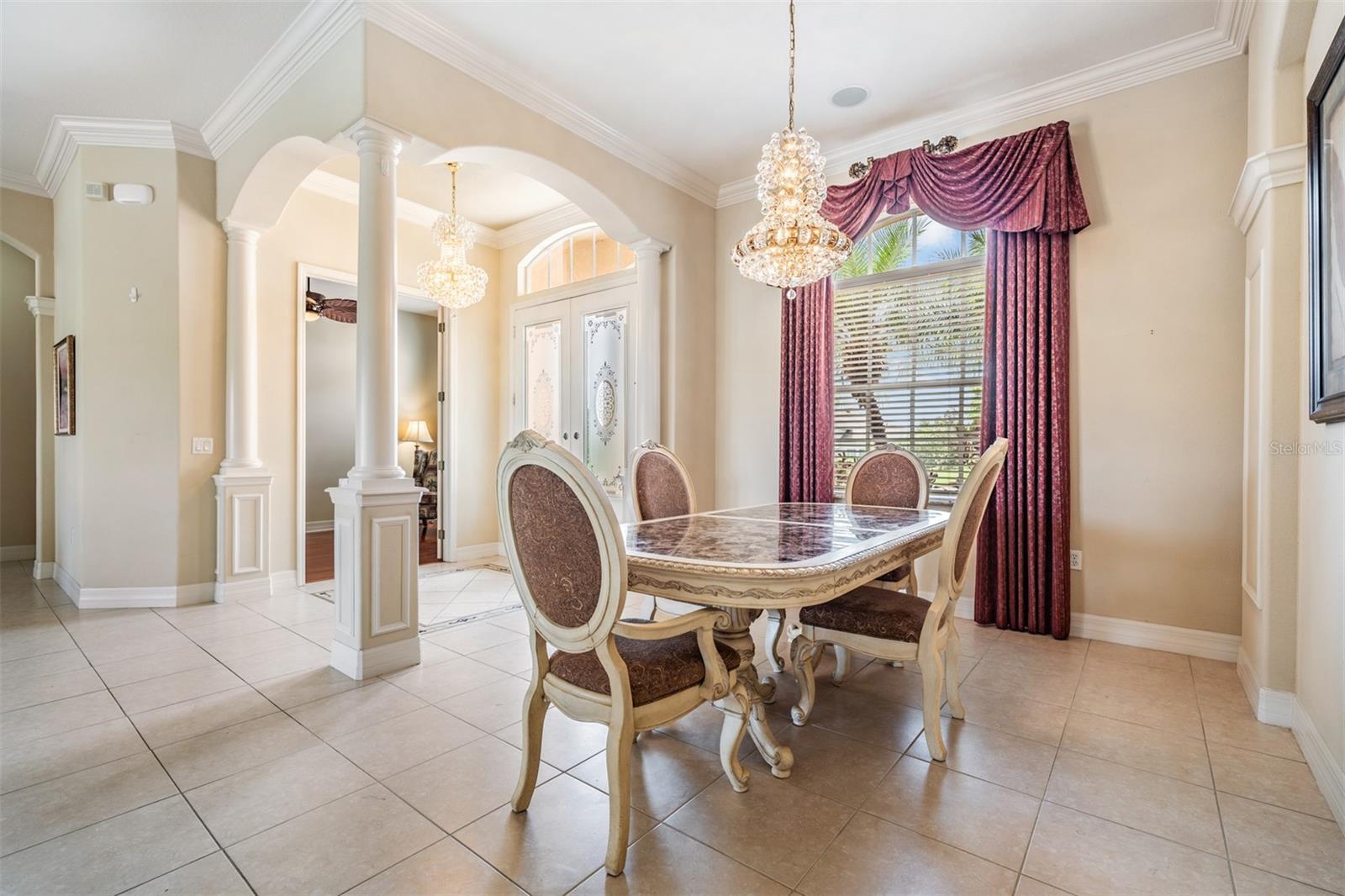 Formal dining room off open foyer