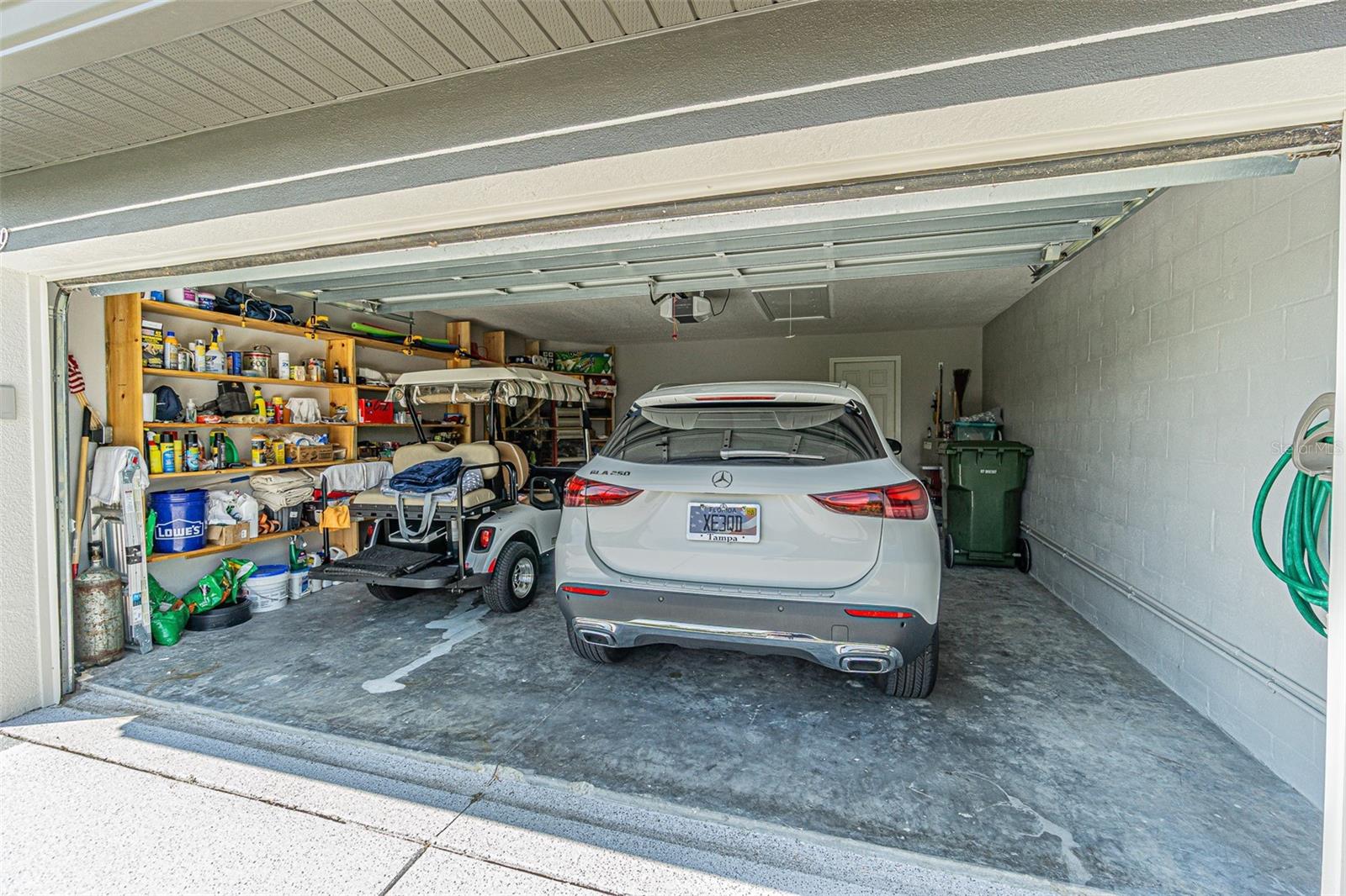 2 car garage with extra storage