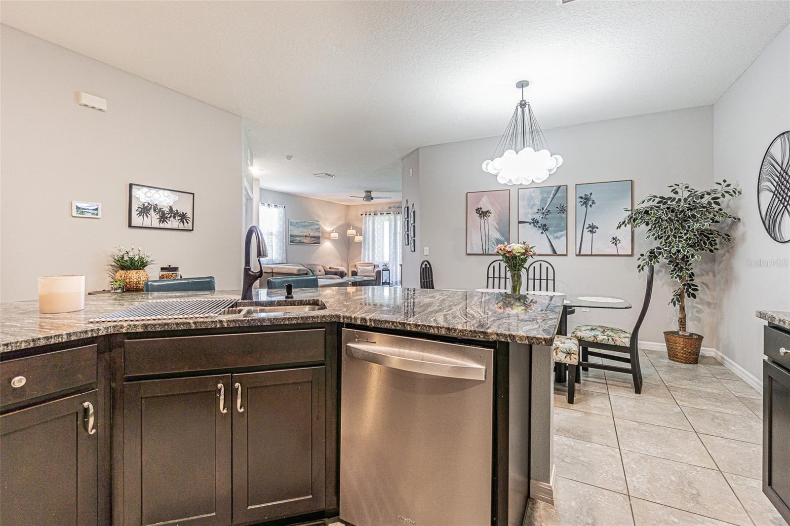 Open floorplan makes entertaining easy