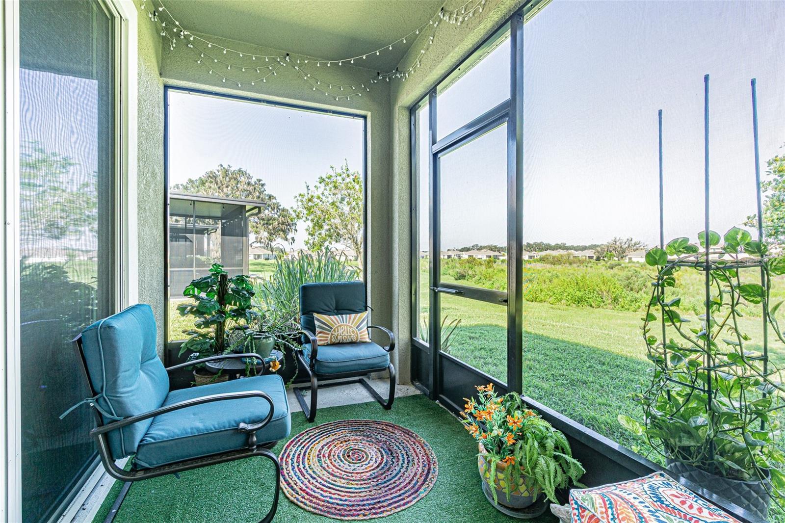 Screened covered back porch